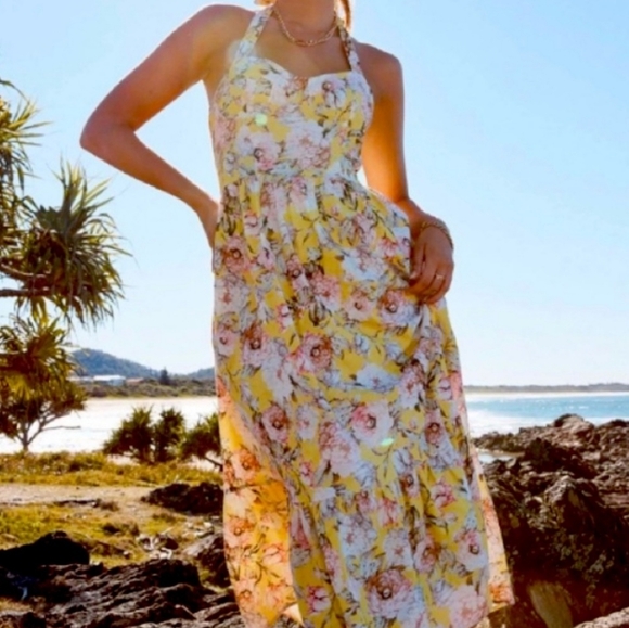 Anthropologie Dresses & Skirts - b-NWT ANTHRO | Bardot Halterneck Floral Midi Dress